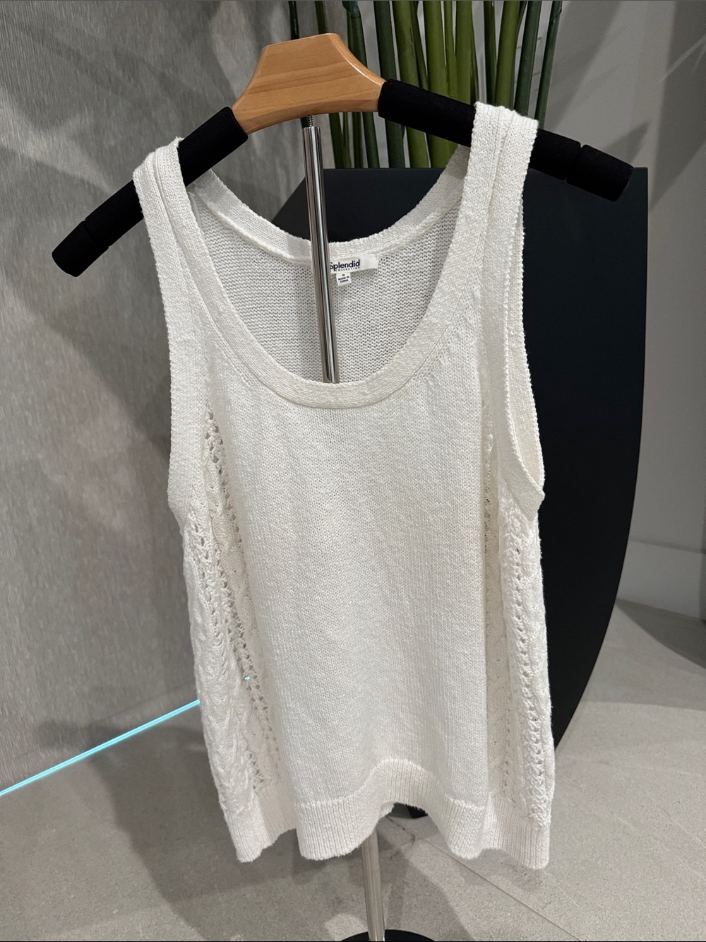 Splendid Women’s Cream Knit 100% Cotton Sweater Tank Size Small